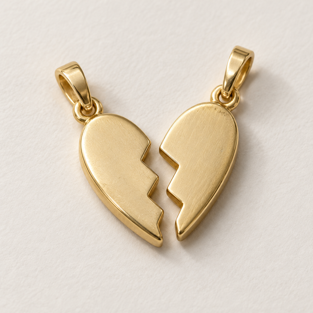 Two Halves Heart Charm Pair
