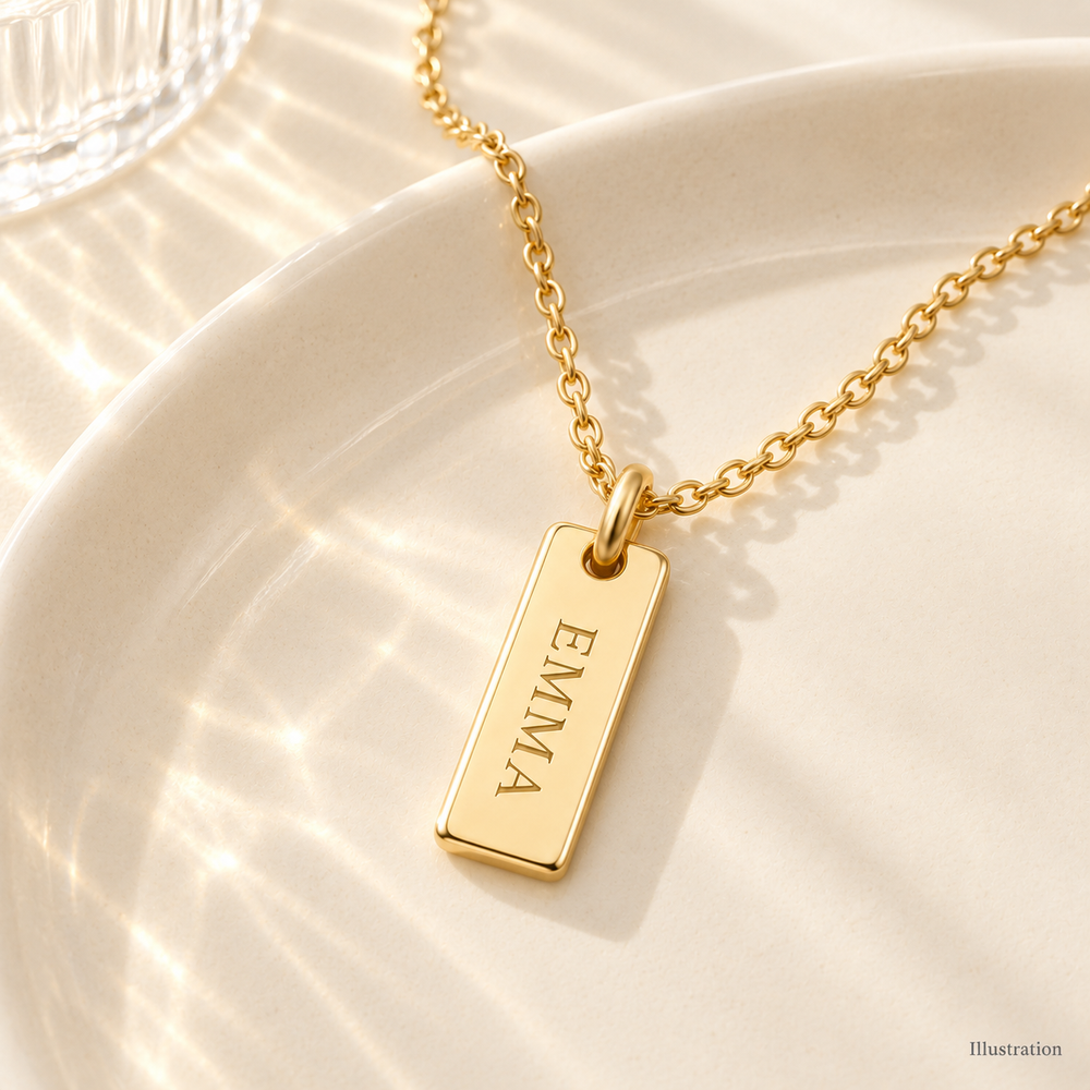 Mini Engraved Tag Necklace
