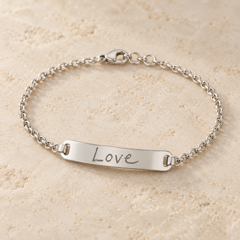 Your Handwriting Bar Bracelet — alternate finish