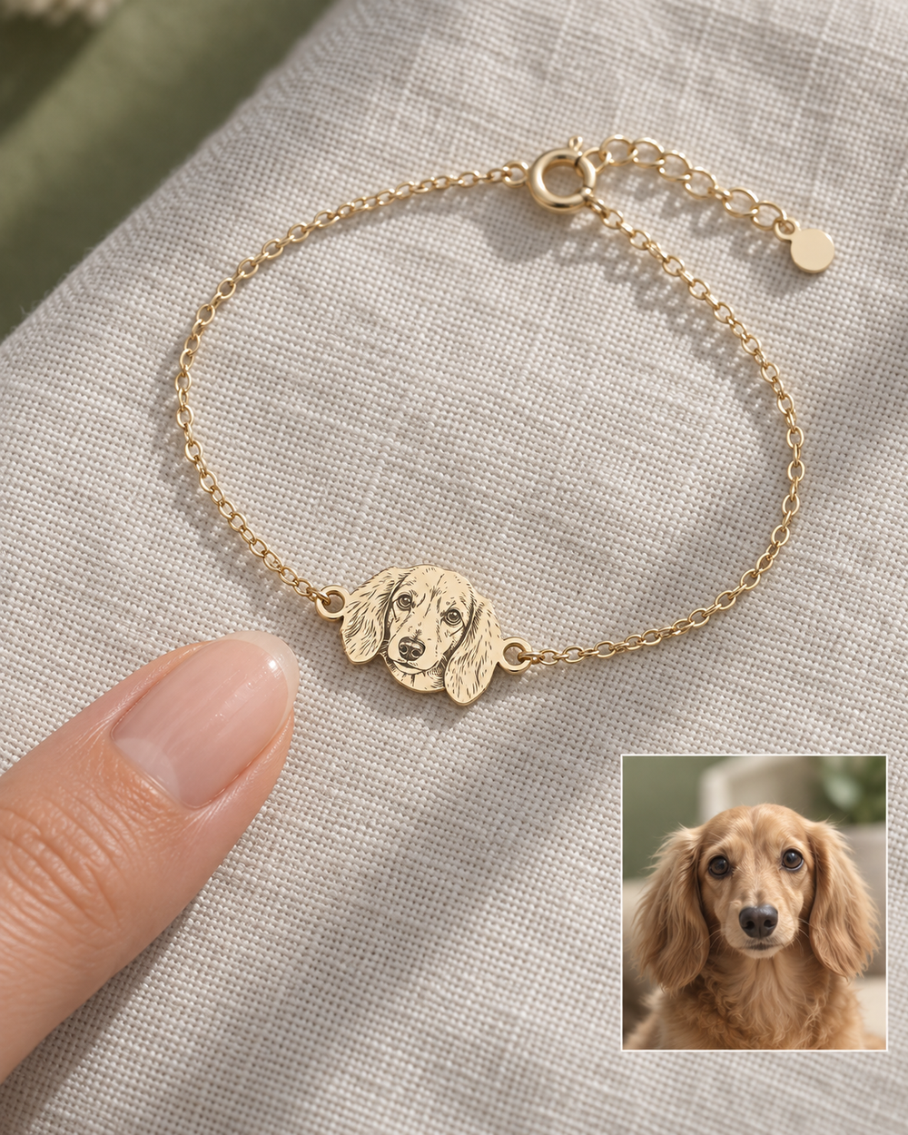Custom Pet Portrait Chain Bracelet