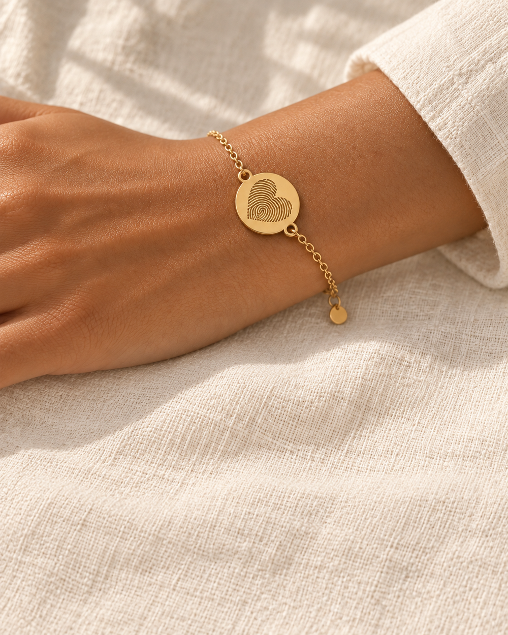 A fingerprint heart keepsake