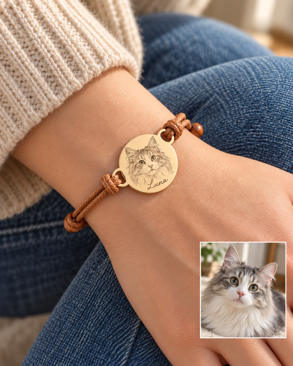 Pet Portrait Leather Bracelet
