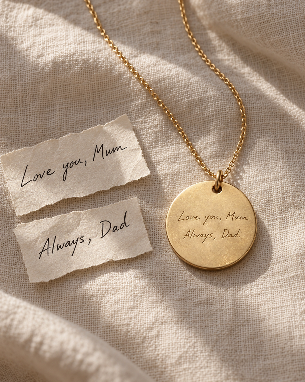 Double Handwriting Round Necklace