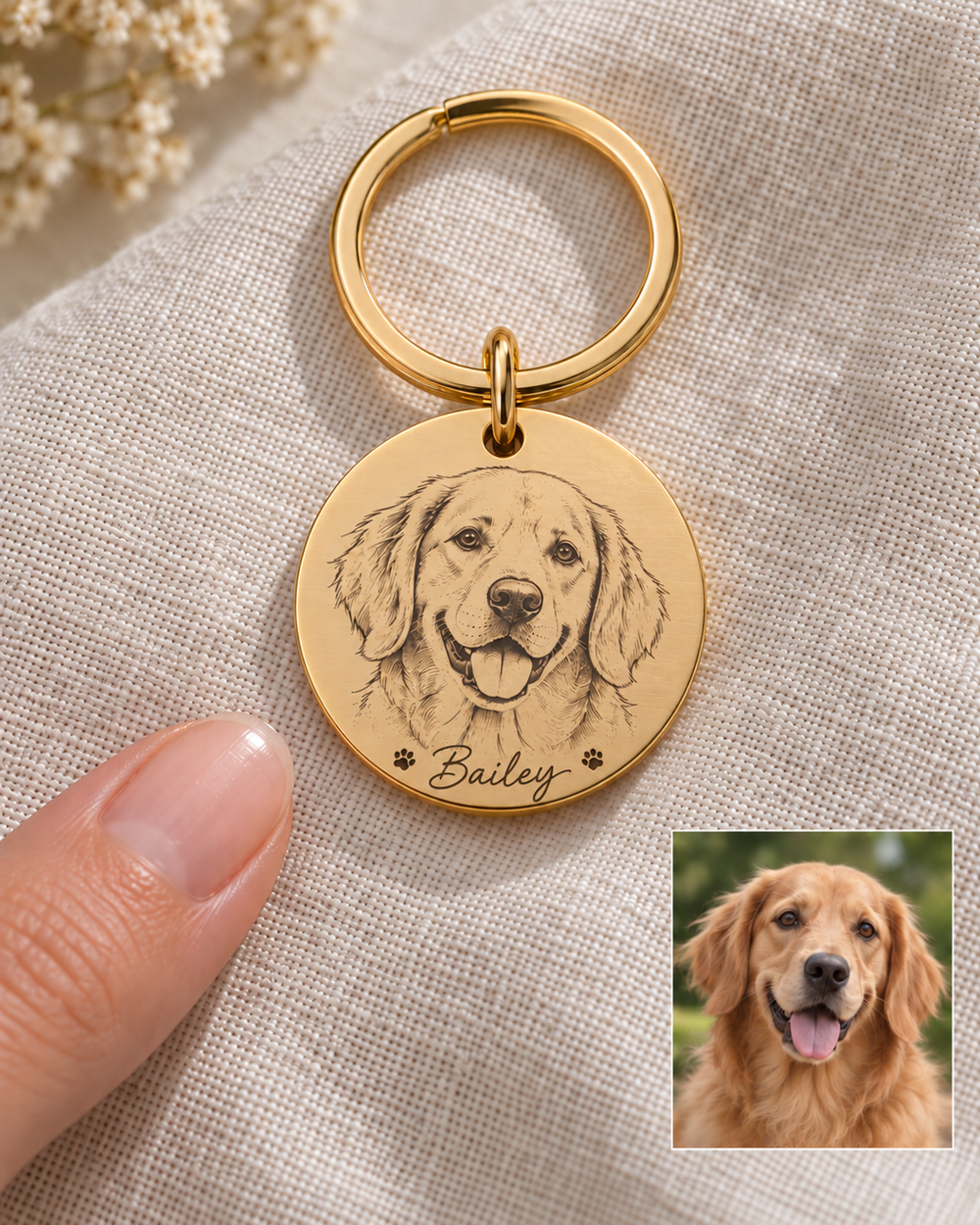 Pet Face Tag Keychain