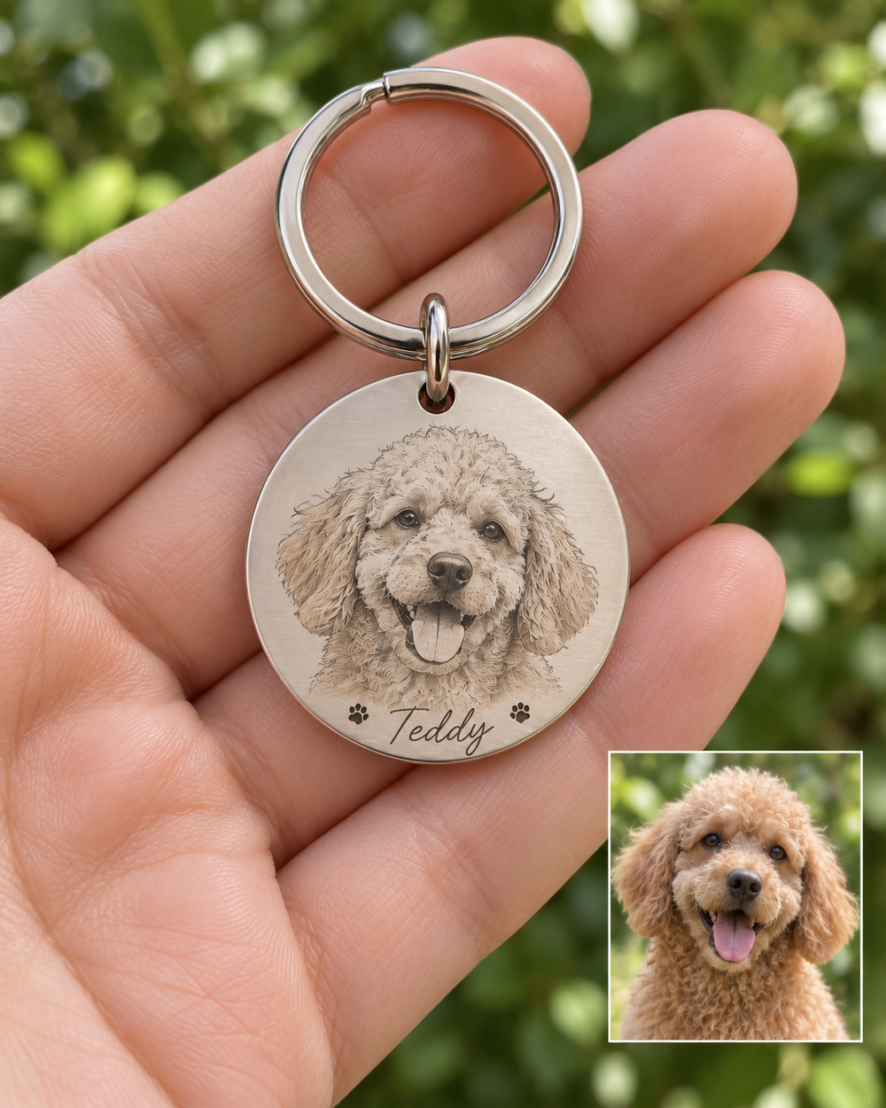 Pet Face Tag Keychain — alternate finish