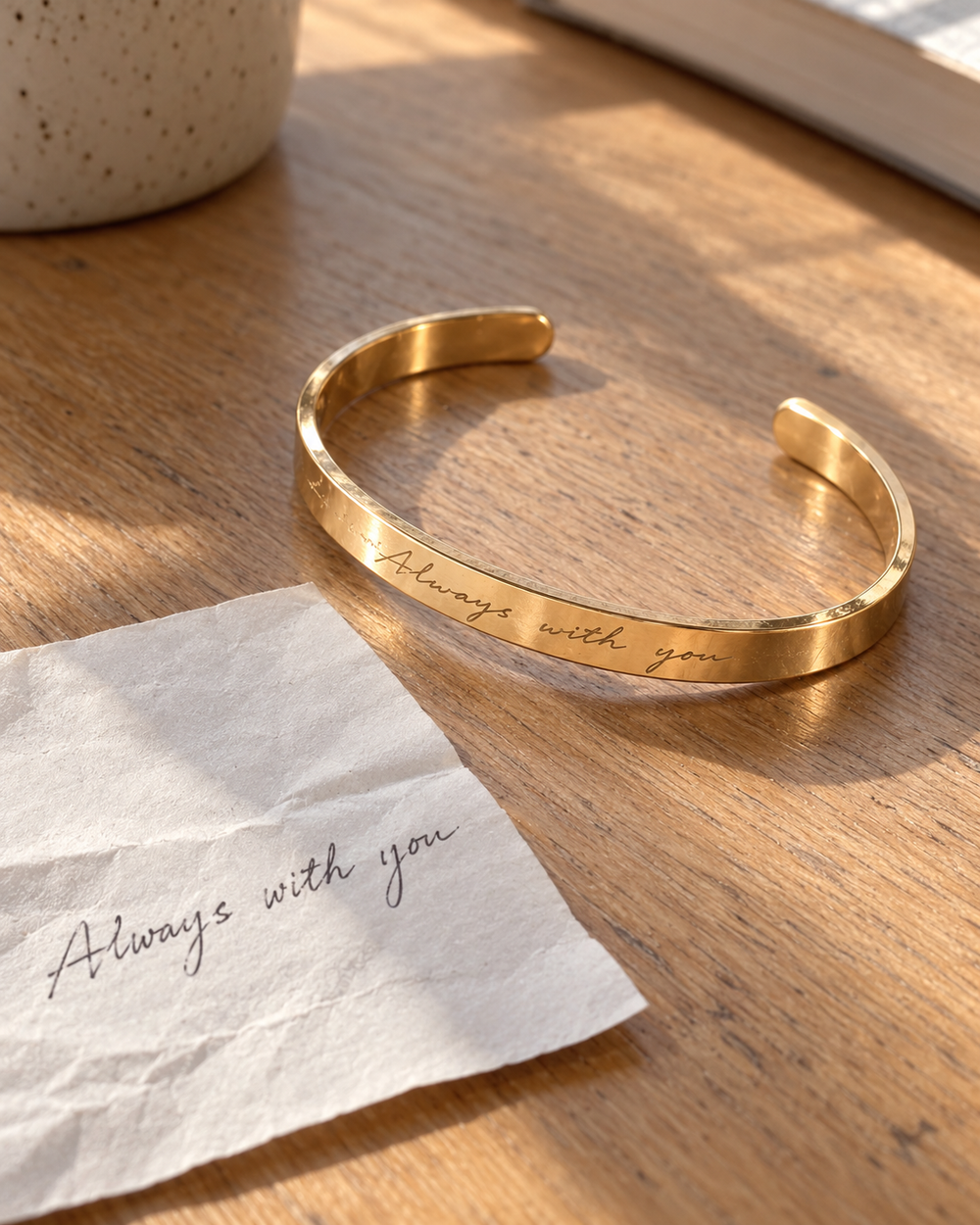 Handwriting Open Cuff Bracelet