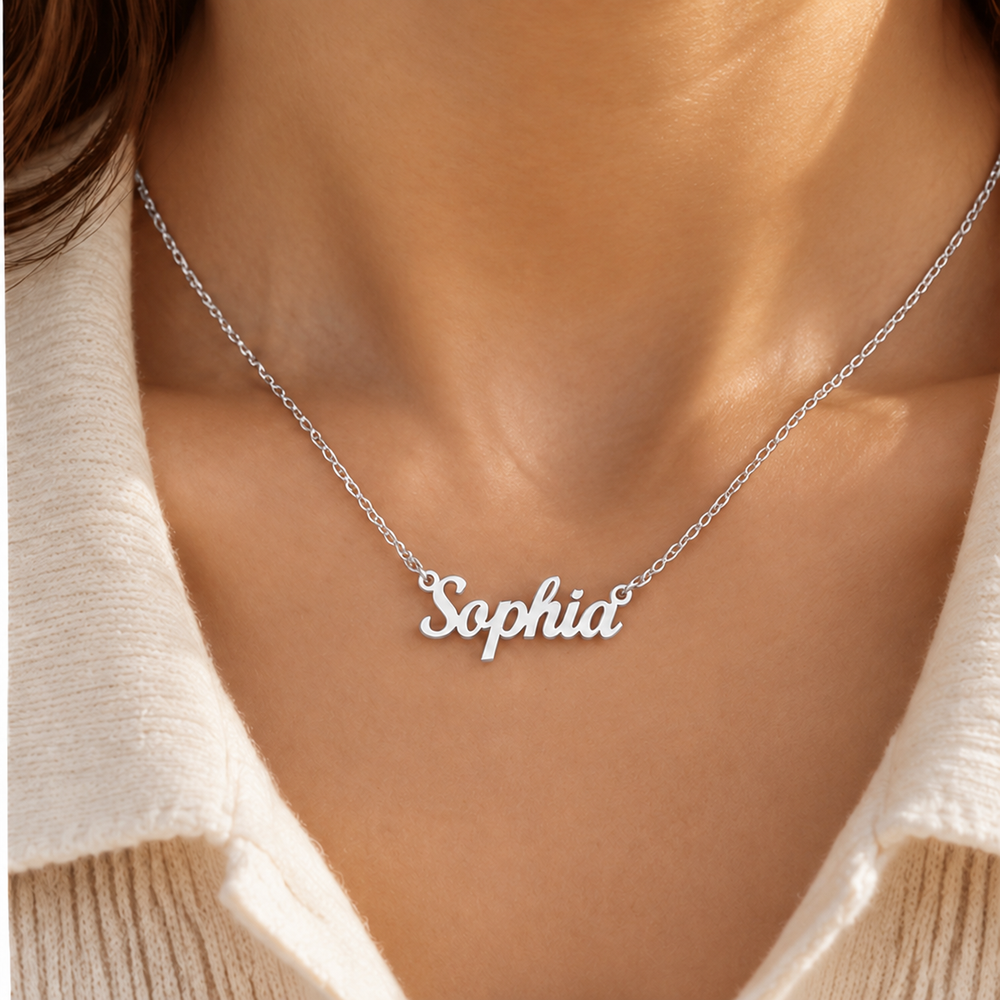 Personalized Script Name Necklace — alternate finish