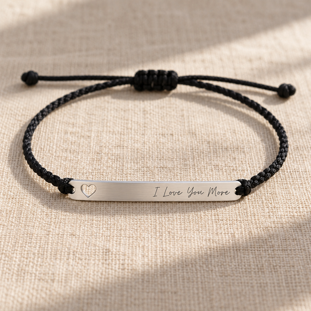 Personalized Cord Bar Bracelet — alternate finish