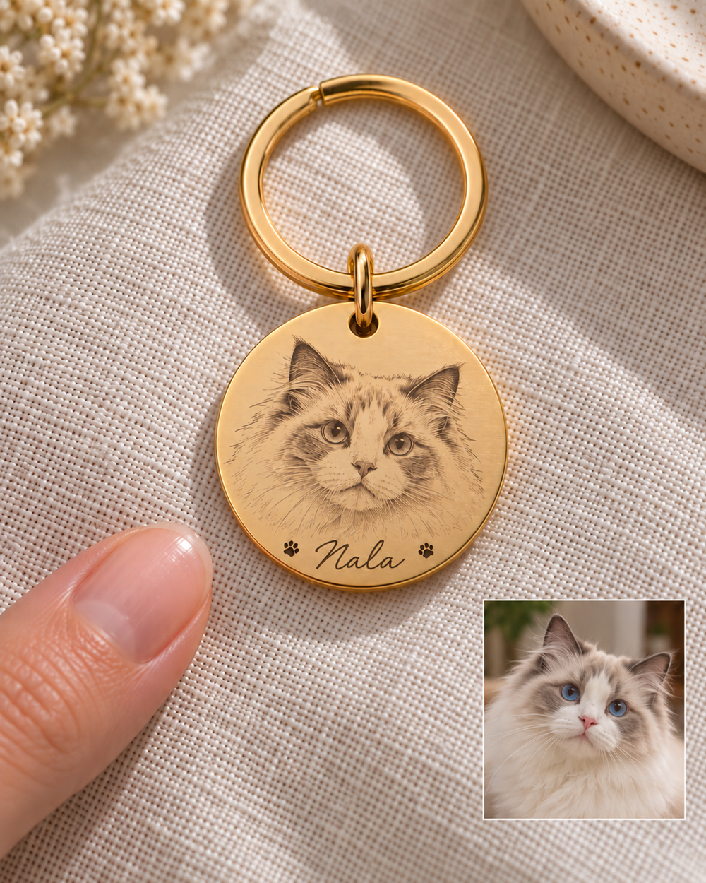 Pet Photo Keepsake Keychain