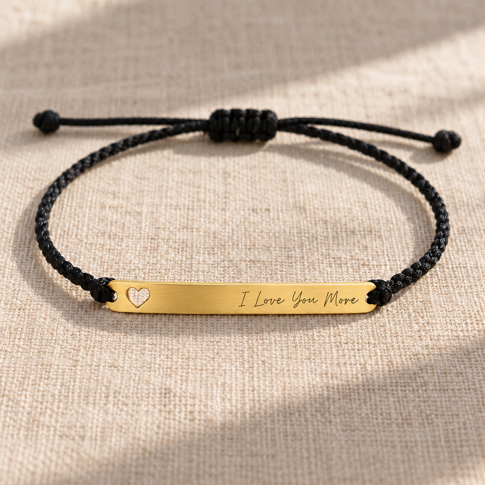 Personalized Cord Bar Bracelet