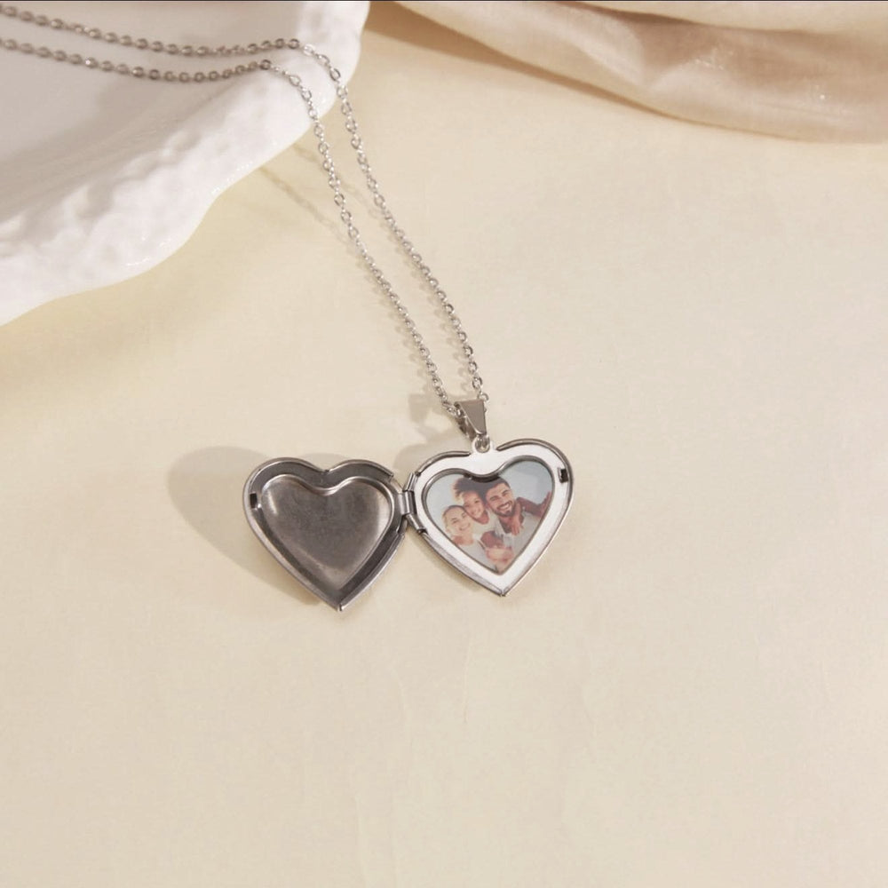 Heart Locket Photo Necklace — alternate finish