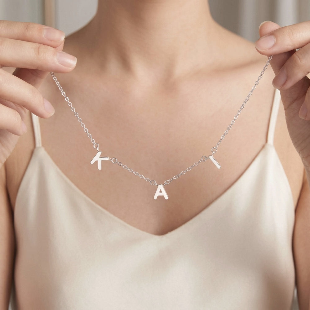 Multiple Initials Necklace — alternate finish