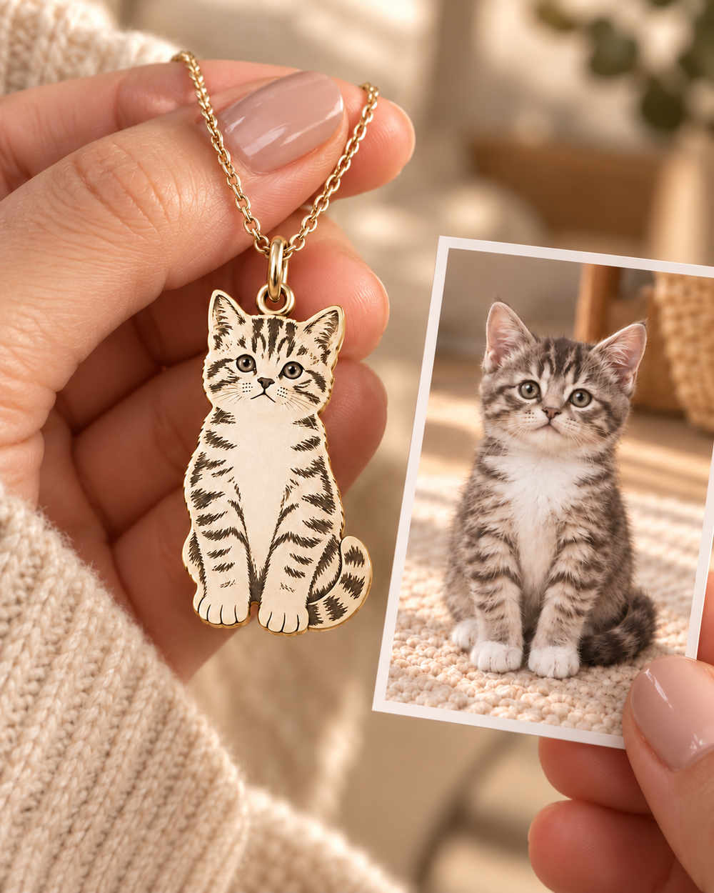 Custom Full Body Pet Silhouette Necklace