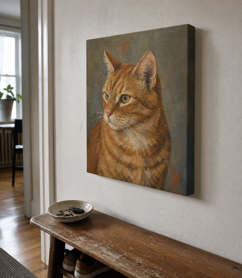 Custom pet portrait canvas